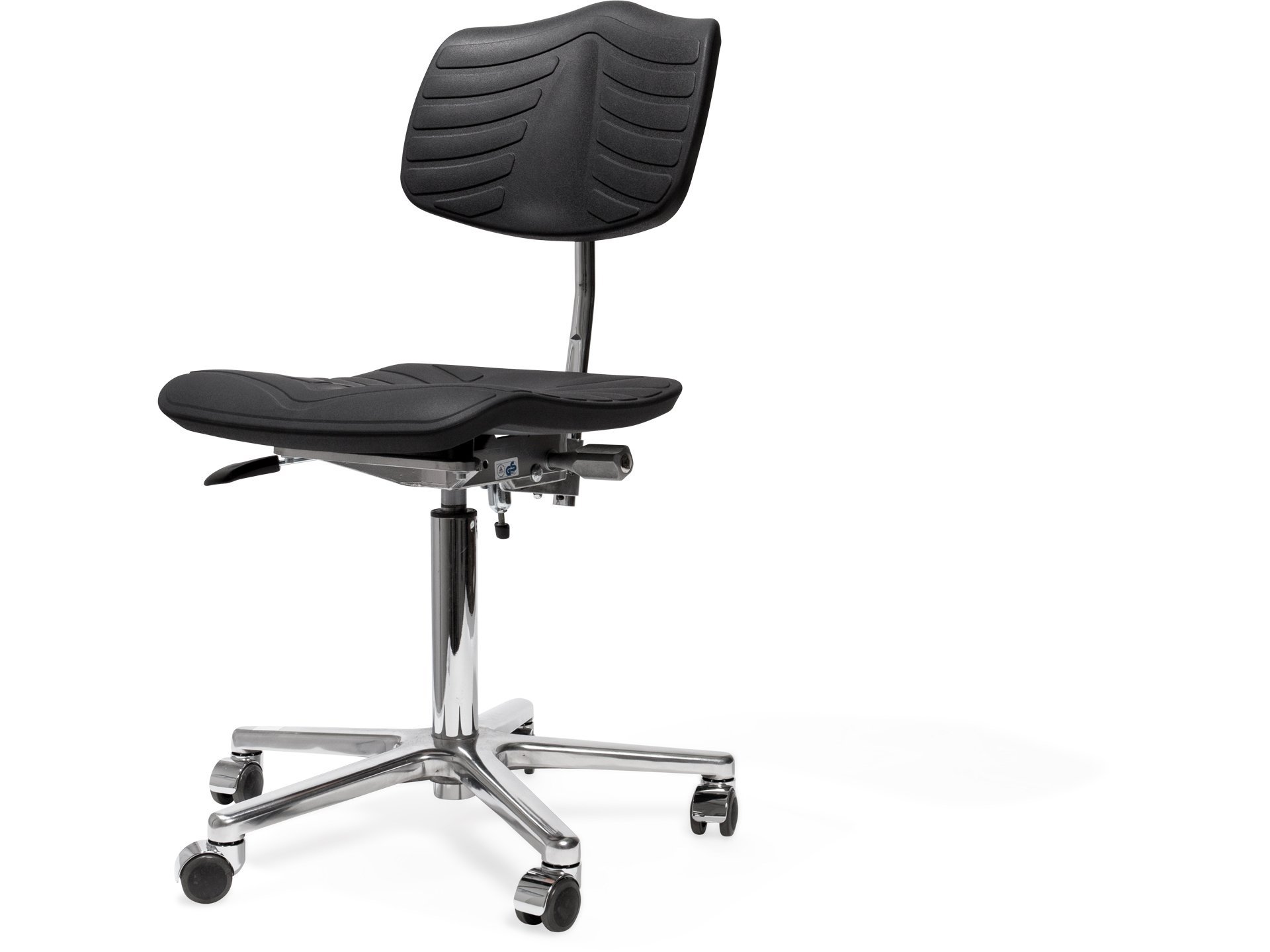 Modulor Arbeitsstuhl PU, 485-685 x 445 x 425, schwarz