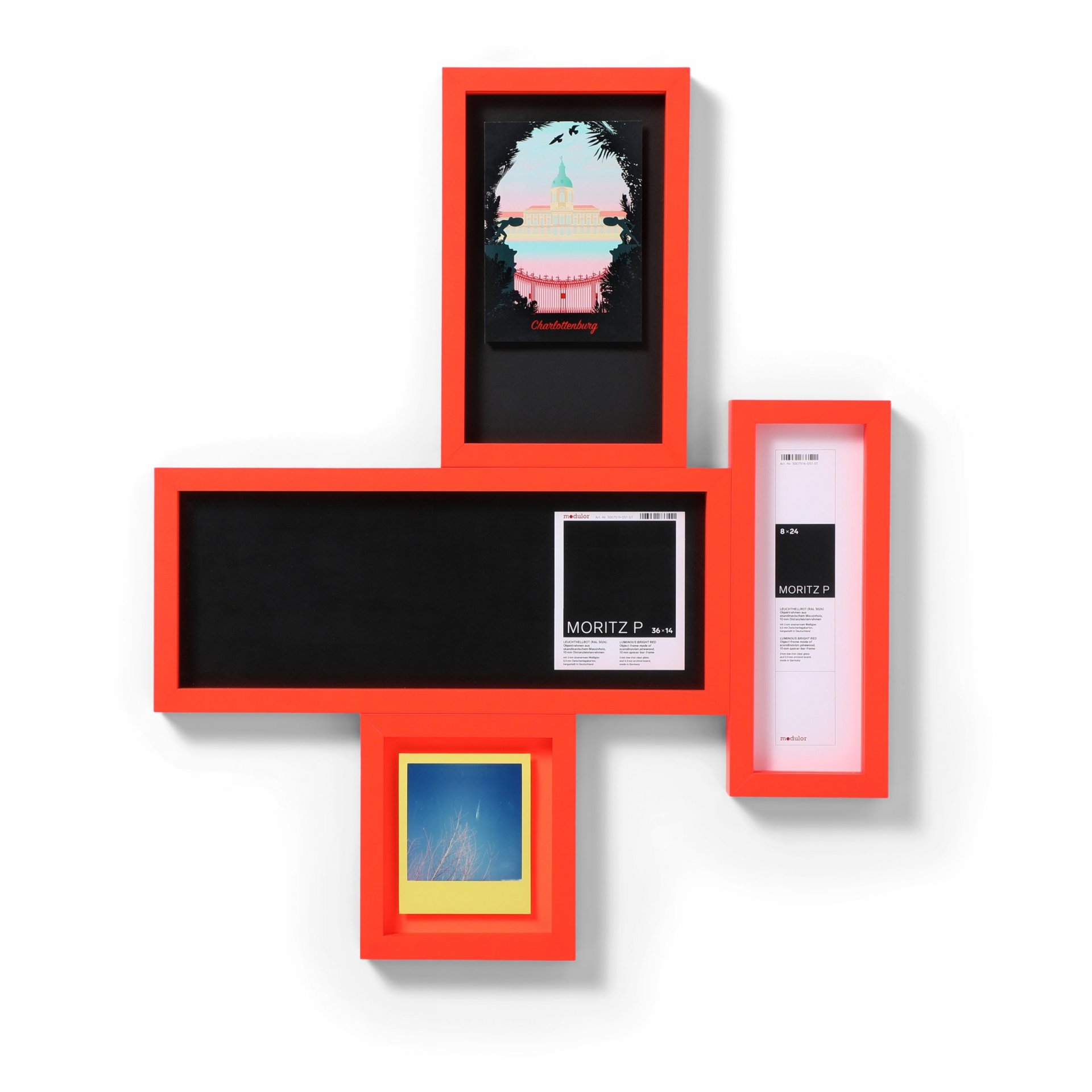 Objektrahmen Holz Moritz P 8 x 24 cm, leuchthellrot (RAL 3026)