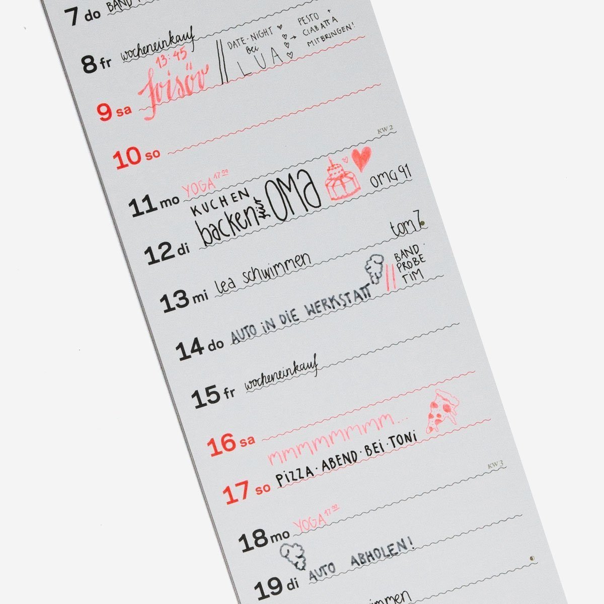 Rikiki Streifenkalender für die Küche Rikiki Streifenkalender für die Küche