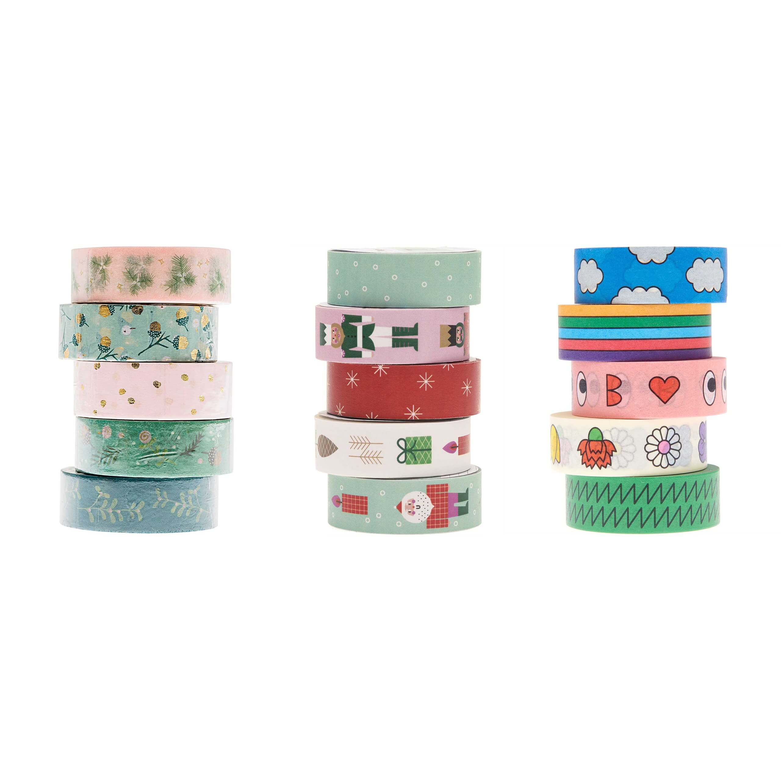 Klebeband Set Paper Poetry, gemustert Spezial-Doppelklebeband, transparent