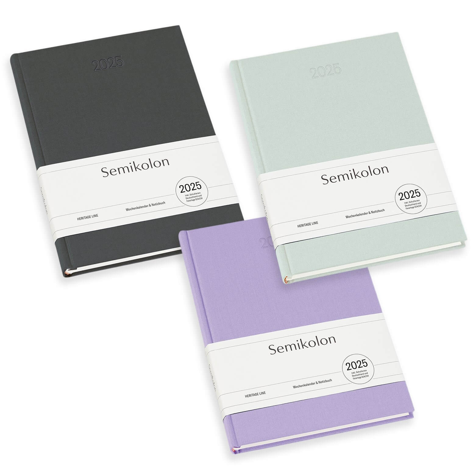 Semikolon Wochenkalender & Notizbuch 13 Monate Kurator Zwischenlagekarton